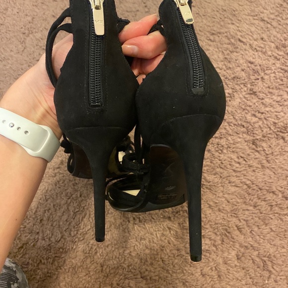 2 FOR $20 Marc Fisher Rhoda Sandals 4" Heels Faux Suede Strappy Stilettos 10 - Picture 2 of 7